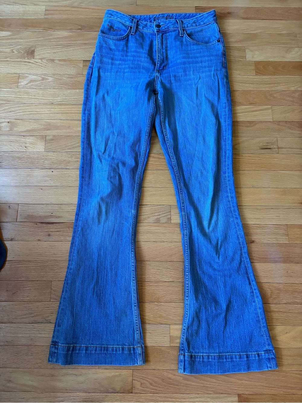 Long Blue Flared Women's Jeans